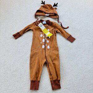 Hanna Andersson Reindeer cotton sleeper with hat